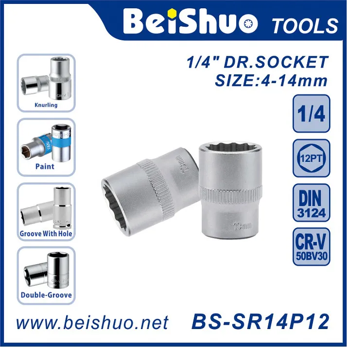 BS-SR38P6 Fullsize 3/8" CR-V Drive Socket,6mm-24mm,hexagon