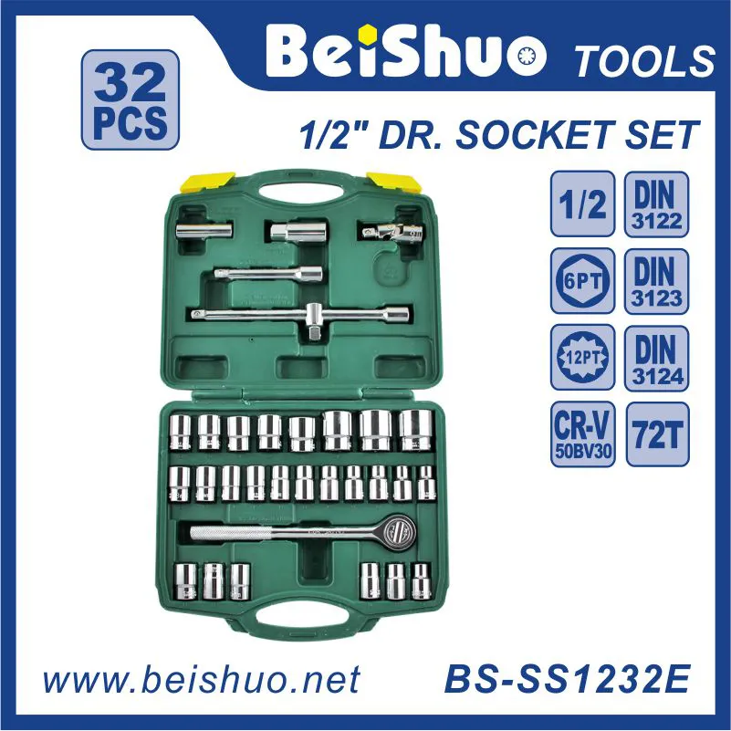 BS-SS1232 Economical carbon steel 1/2'' 32pcs socket set