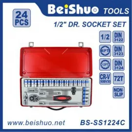 BS-SSH1224 24pcs 1/2"Dr.Socket Set for Automobile