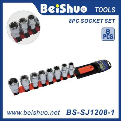 BS-SJ1208-1 Great Tool 1/2''&1/4''&3/8'' Socket Set Matched Clip-on Storage Rail