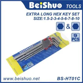 BS-HT01C 9pcs Long Hex Head Allen Hex Key Wrench Set