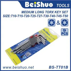 BS-TT01B 9pcsMedium Torx Head Allen Key Wrench Set