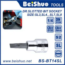 BS-BT14SL 1/4"Dr. CRV material Slotted Bit Socket Hand tool Screwdriver wrench bit