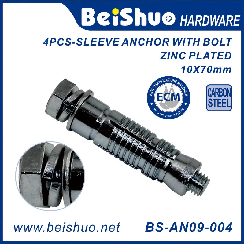 BS-AN09-003 4PCS Heavy Duty Exp Anchor Power Strength Steel Anchor