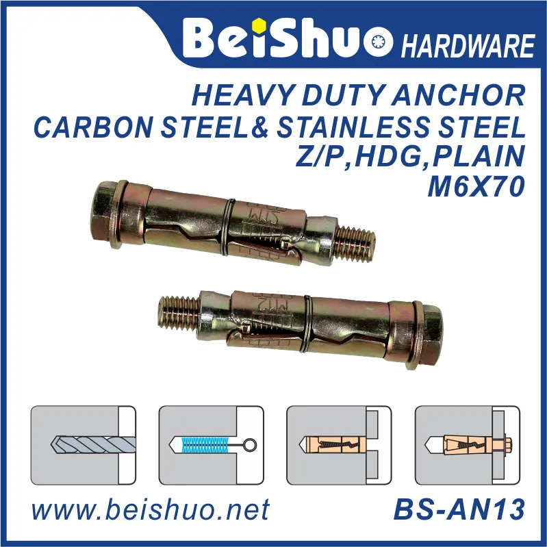 BS-AN13 M6 3PCS carbon steel heavy duty anchor