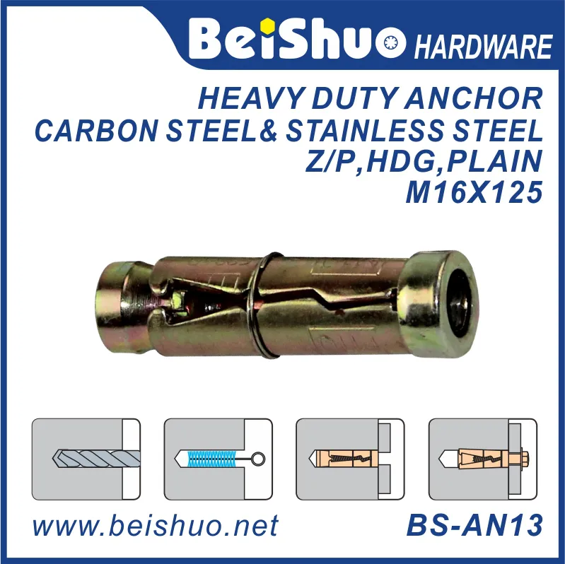 BS-AN13 4PCS M16 carbon steel heavy duty anchor steel bolt anchor