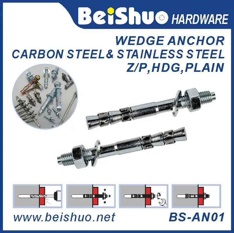BS-AN01 H M6 Carbon steel plain provides strong wedge anchor