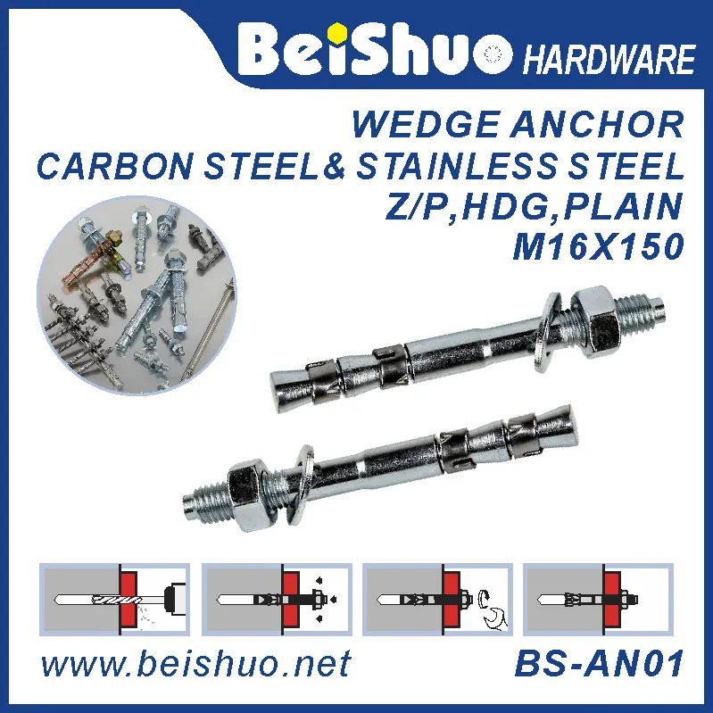 BS-AN01 Carbon steel plain provides strong wedge anchor BS-AN01-H M16