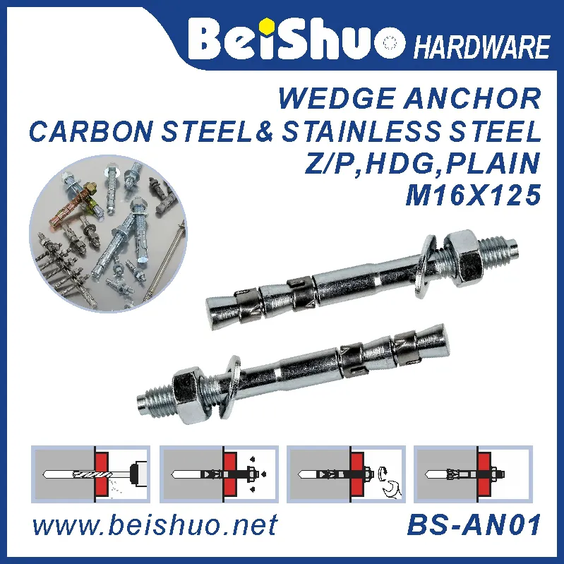 BS-AN01 Carbon steel plain provides strong wedge anchor BS-AN01-H M16
