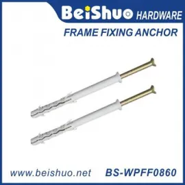 BS-WPFF0860 Wholesale Plastic Frame Fixing Anchor PE/PA M8-M10 fish wall plug with flange