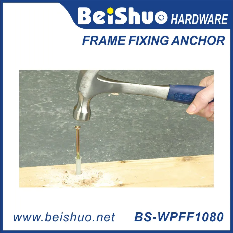 BS-WPFF0860 Wholesale Plastic Frame Fixing Anchor PE/PA M8-M10 fish wall plug with flange