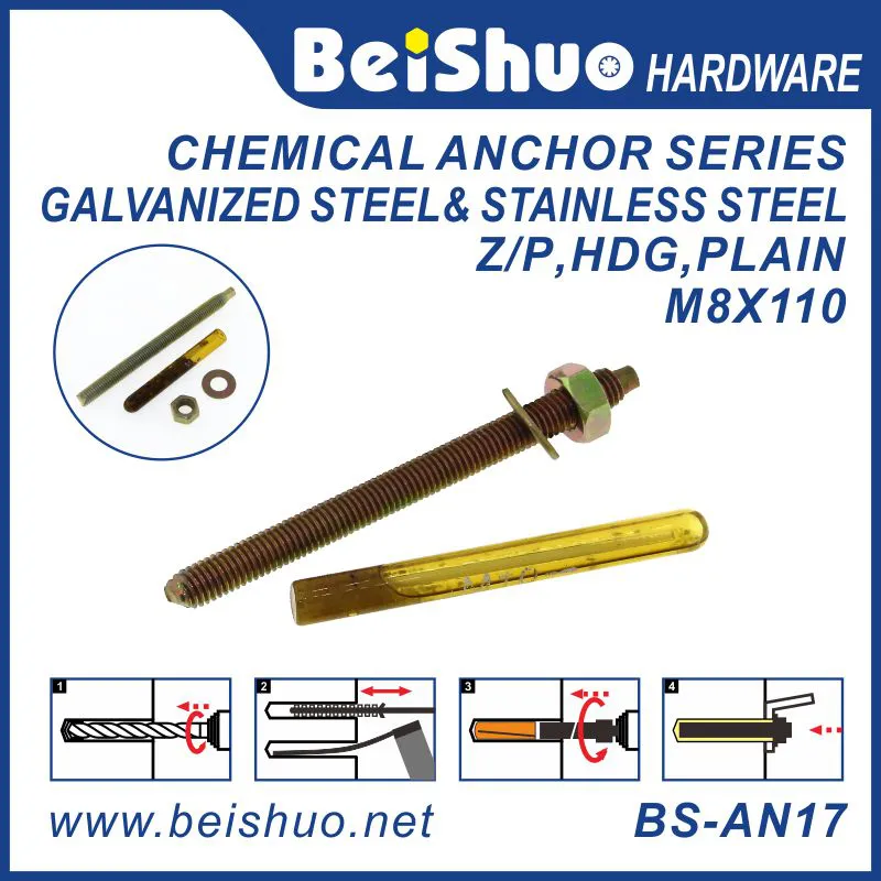 BS-AN17 M8 High Strength Galvanized Chemical Anchor