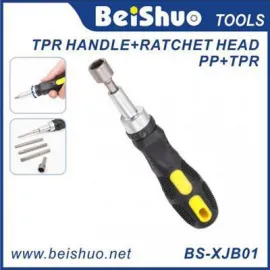 BS-XJB01 Portable Tool Multi Function TPR Handle Ratchet Screwdriver