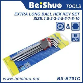 BS-BT01C 9pcs Long Ball End Allen Hex Key Wrench Set