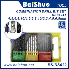 BS-DS022 Low Price Supermarket Hot Sale 16PCS Combination Drill Bits Set