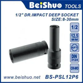 BS-PSL12P6 Auto Repair Tools 1/2-Inch Drive Metric Deep Impact Socket