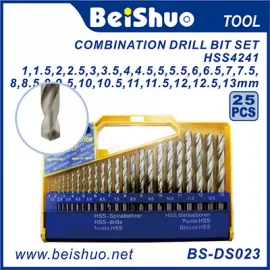 BS-DS023 25pcs HSS Straight Shank Twist Drill Bit