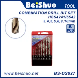 BS-DS027 8PCS HSS 4241 / 6542 Metal Twist Drill Bits Set Drill Set