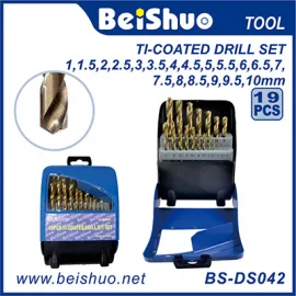 BS-DS042 19PCS HSS Straight Shank Electric Power Tool Accessories Twist Combination Drill Bit Set