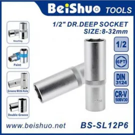 BS-SL12P6 Fullsize 1/2-Inch Drive Standard Socket,DIN,Fastener Hand Tools