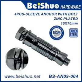 BS-AN09-004 4PCS Heavy Duty Hex Head Sleeve Anchor with Bolt & Washer