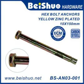 BS-AN03-001 M10X150 China Factory Carbon Steel with Zinc Plating,Hex Bolt Anchor