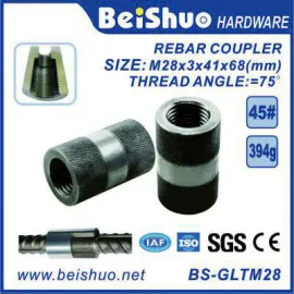 BS-GLTM28 Rebar Coupler Steel Connecting Sleeve/Rebar Splicing Coupler for Construction