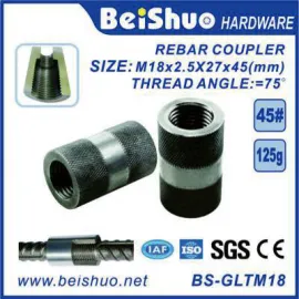 BS-GLTM18 Hot Sale Building Material Screwed Knurling Rebar Coupler