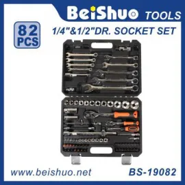 BS-19082 Heavy duty mirror finish 82pcs 12 point socket set