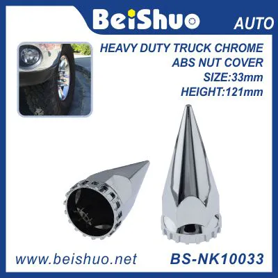 BS-NK10033 33mm Plastic Chrome Tapered Thread on Lug Nut Cover