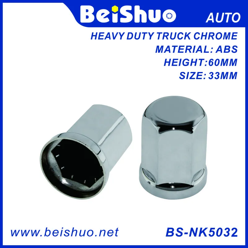 BS-NK5032 33mm Plastic Chrome Flat Lug Nut Cap