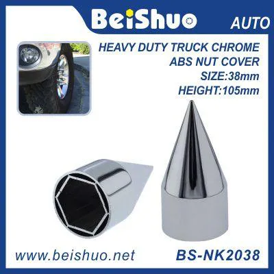 BS-NK2038 38mm Heavy duty Truck wheel Chrome ABS Lug Nut Covers