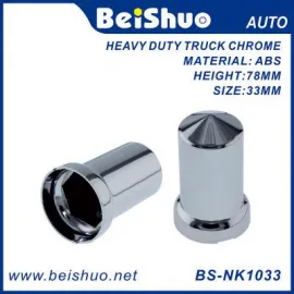 BS-NK1033 33mm Truck Parts Chrome Bullet Nut Cover Push On fit for truck car