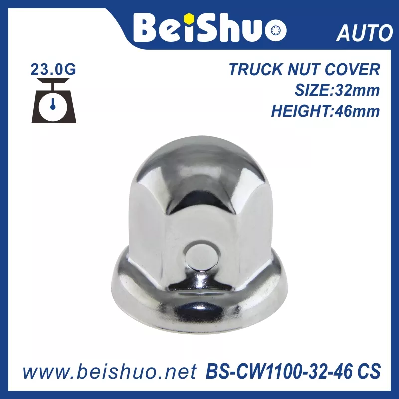 Stainless steel wheel nut caps 27mm - height 42mm - 10 pieces