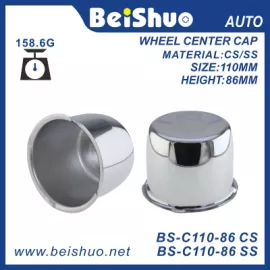 BS-C110-86 Chrome Plated Closed End Trailer Push Through Wheel Hub Center Cap