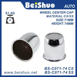 BS-C071-74 Push-Through Chrome Plated Silver Carbon Steel Center Caps
