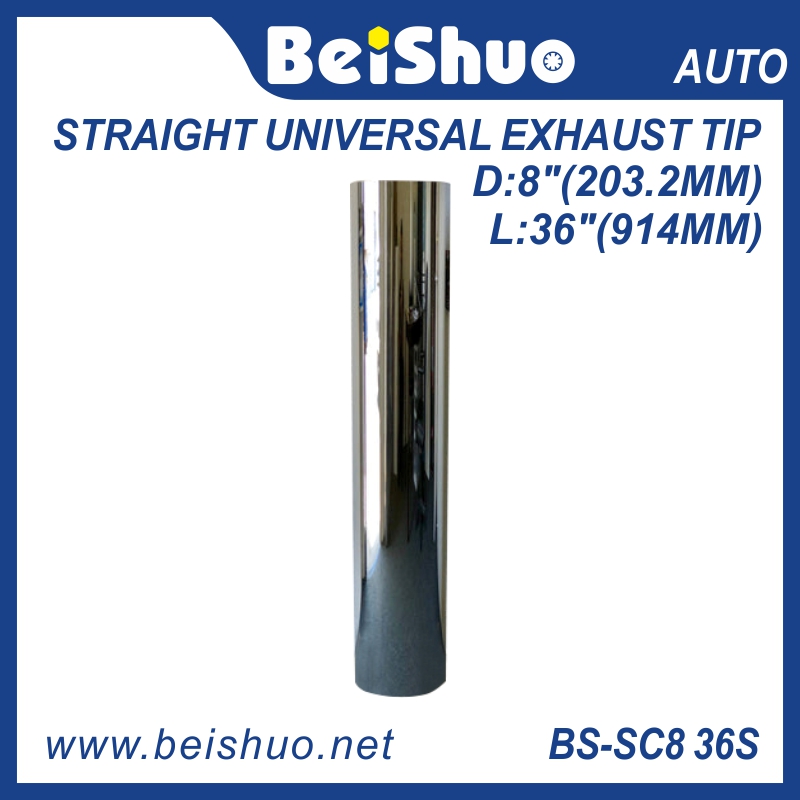 BS-SC8 36S 8"*36" Stainless Steel Straight Exhaust Stack Tip