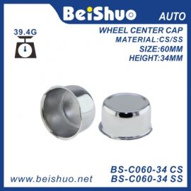 BS-C060-34 Chrome Center Caps Push Through Hub Cap for Trailers Wheel Rims