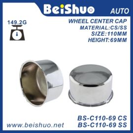 BS-C110-69 Trailer Chrome Steel Center Caps