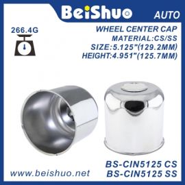 BS-CIN5125 Chrome Silver Push Through Wheel Center Hub Cap