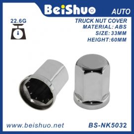 BS-NK5032 33mm Plastic Chrome Flat Lug Nut Cover