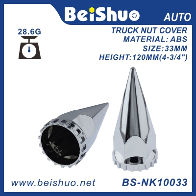 BS-NK10033 33mm Plastic Chrome Tapered Push-on Lug Nut Cover