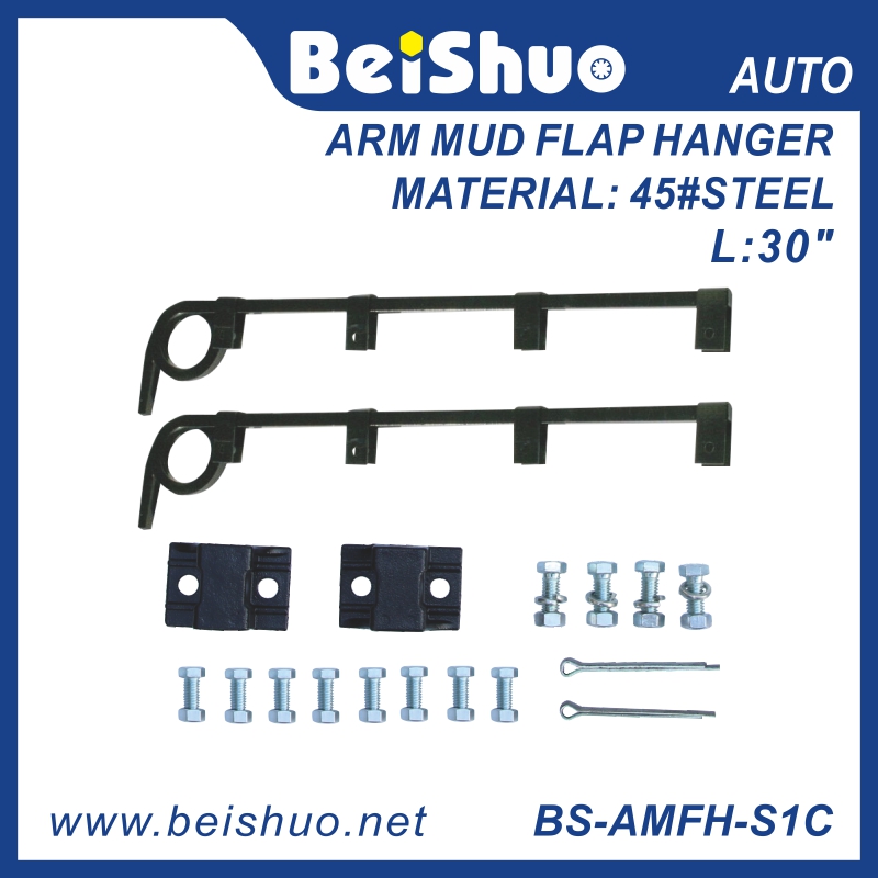 BS-AMFH-S1C Black Straight Steel Arm Mud Flap Hanger - 1 Coil