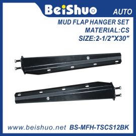 BS-MFH-TSCS12BK Black Steel Straight Spring-loaded Mud Flap Hanger