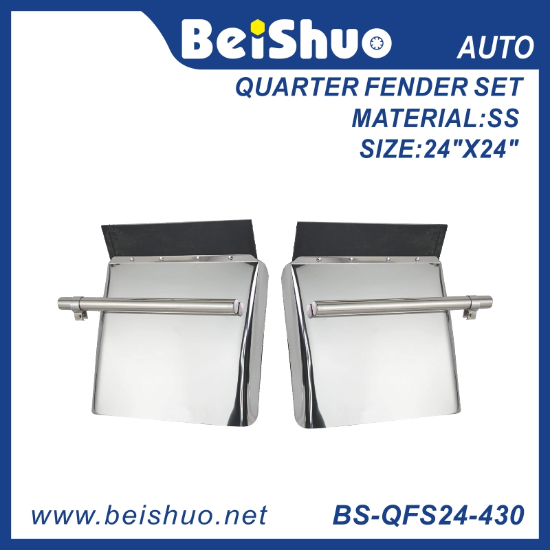 BS-QFS24-430  24" x 24" Stainless Steel Quarter Fender Set